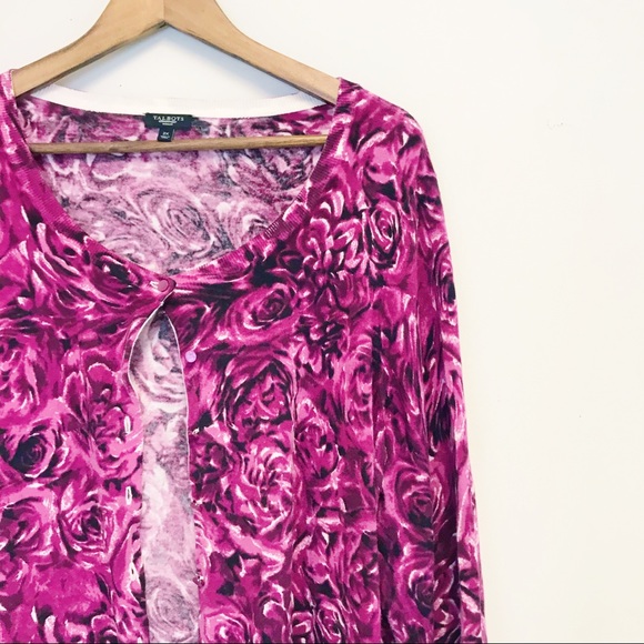 Talbots Woman Purple Rose Cardigan - Picture 2 of 8